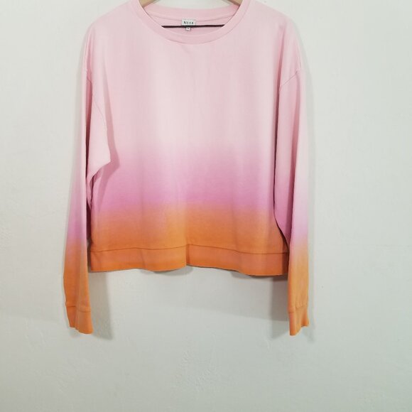 KULE Organic Cotton Terry Crew Neck Long Sleeve The Summer Ombre Sweatshirt XL - Picture 4 of 9